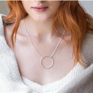 Lele Sadoughi Silver Circle Necklace NWT